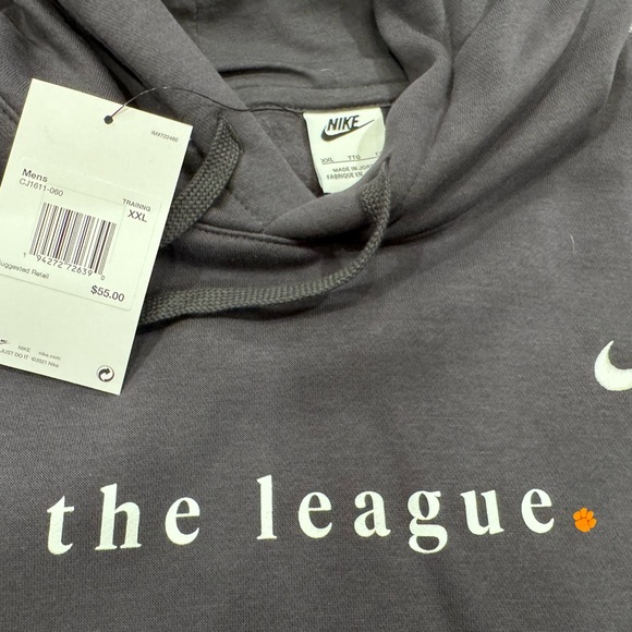 Nike “The League” Hoodie Men’s XXL Gray Clemson Tigers Pullover Sweatshirt NWT - Picture 3 of 7